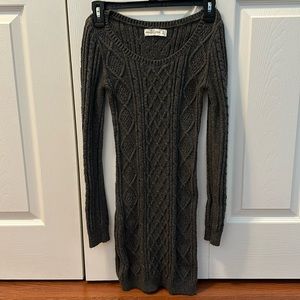 Abercrombie and Fitch Gray Cable Knit Sweater Dress